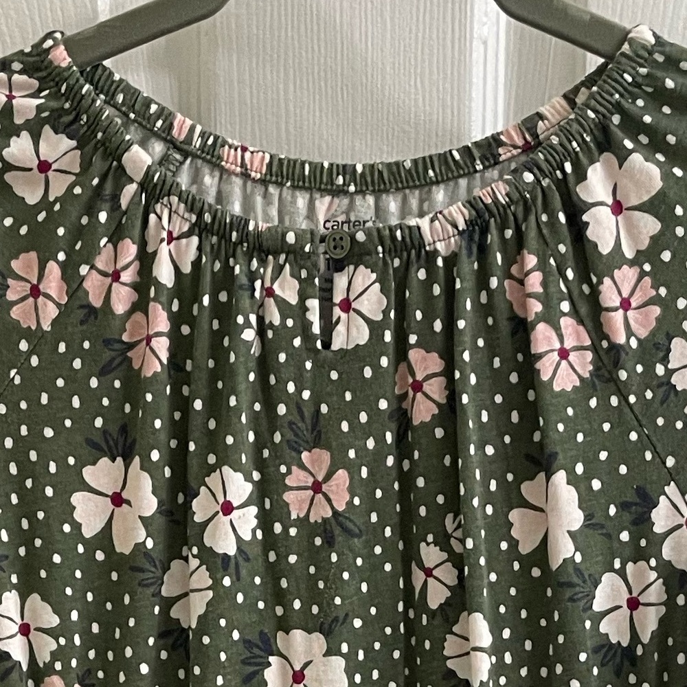 Carter’s Charming Green Floral Kids Dress. Girls Size 10 - Picture 6 of 7